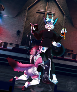 church clothing duo female forced male male/female nun oral religion religious_clothing imbluewisp absurd_res hi_res huge_filesize
