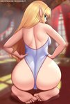 2020 5_toes backless_clothing backless_leotard barefoot big_butt blurred_background breasts butt butt_focus clothed clothing digital_media_(artwork) ear_piercing ear_ring exposed_back eyebrows eyelashes feet female hair hi_res humanoid humanoid_feet humanoid_pointy_ears hylian inside kneeling leotard long_hair looking_at_viewer looking_back nintendo not_furry open-back_leotard piercing plantigrade pose princess_zelda rear_view ring_piercing skimpy soles solo text the_legend_of_zelda toes twistedscarlett60 url
