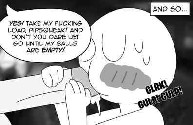 4_fingers ambiguous_gender anthro balls big_penis blush blushing_profusely bodily_fluids both_hands_on_penis cheek_bulge cum cum_dripping_from_mouth cum_in_mouth cum_inside dialogue dirty_talk dominant dominant_male drinking drinking_cum duo ejaculation explicit_text fellatio fingers genital_fluids genitals gulp_(sound_effect) hand_on_penis huge_penis lamp male onomatopoeia oral partially_offscreen_character penile penis photo_background profanity rug sex side_view size_difference sound_effects speech_bubble swallowing sweat sweatdrop text text_box white_body juiciidrop epic_games fortnite anon oscar_(fortnite) ambiguous_species felid humanoid mammal pantherine tiger 2025 black_and_white comic digital_drawing_(artwork) digital_media_(artwork) english_text monochrome photography_(artwork)