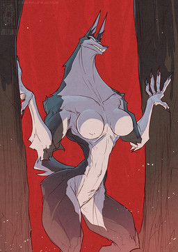 anthro breasts female forest inner_ear_fluff plant solo tail tree tuft conditional_dnp jollyjack mythology canid canine mammal mythological_canine mythological_creature werecanid werecanine werecreature werewolf