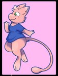 3_toes ahoge alternate_species ambiguous_gender anthro blue_clothing blue_outline blue_shirt blue_topwear bottomless clothed clothing feet fur green_eyes hair head_tuft long_tail outline patreon_logo patreon_username pink_background pink_body pink_fur shirt simple_background smile solo t-shirt tail text thick_thighs toes topwear tuft screamoshaymin nintendo patreon pokemon auria_jansson generation_1_pokemon legendary_pokemon mew_(pokemon) pokemon_(species) 2022 alpha_channel english_text full-length_portrait hi_res portrait signature gynomorph_(lore) trans_(lore) trans_woman_(lore)