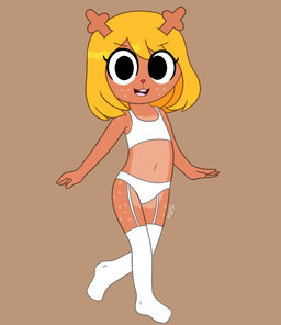 aged_down alternate_hairstyle anthro antlers blonde_hair bra brown_background brown_body brown_fur buckteeth clothed clothing countershading eyebrow_through_hair eyebrows female fingers flat_chested footwear freckled_face freckled_hips freckled_legs freckled_shoulders freckled_thighs freckles fur garter_straps glistening glistening_hair hair horn knee_highs knee_socks legwear looking_at_viewer medium_hair navel open_mouth panties raised_foot simple_background simple_eyes socks solo standing teeth tongue training_bra translucent translucent_hair underwear underwear_only white_bra white_clothing white_panties white_underwear young young_anthro young_female totingl_746 deltarune undertale_(series) noelle_holiday deer mammal new_world_deer reindeer 2025 full-length_portrait portrait signature
