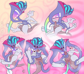 ambiguous_gender anal anal_penetration anthro ball bdsm blush bodily_fluids bondage bound cum duo genital_fluids genitals hypnosis hypnotic_eyes male male/ambiguous mind_control penetration penis suspension tentacles dogtober nintendo pokemon generation_1_pokemon generation_6_pokemon generation_9_pokemon legendary_pokemon malamar mega_evolution mega_malamar mewtwo pokemon_(species) hi_res