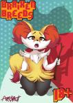 age_restriction anthro arzonaut biped braixen canid canine comic cover cover_art cover_page english_text female generation_6_pokemon hi_res kneeling mammal nintendo open_mouth pokemon pokemon_(species) shadow solo stick text