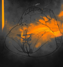 anthro bed bedding bedroom big_butt blanket bodily_fluids body_hair bubble butt butt_focus butt_hair clothing drooling eyes_closed fur furniture hair huge_butt lying male musk no_shirt on_front overweight overweight_anthro overweight_male pillow saliva short_tail sleeping snot snot_bubble solo tail thick_thighs torn_clothing torn_underwear underwear wide_hips mayku pea_soup bear mammal 2025 colored