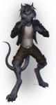 anthro clothed clothing fighting_pose looking_at_viewer male pose scar solo richarddeus hybrid reptile scalie hi_res