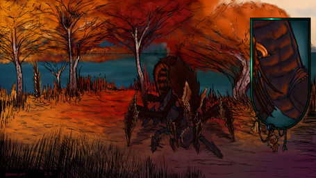 alien_genitalia anthro anthro_on_feral arthropod_abdomen arthropod_abdomen_genitalia arthropod_abdomen_penetration bestiality close-up close_up_panel dominant duo feral genitals grass larger_dom male male/male male_penetrated male_penetrating male_penetrating_male outside outside_sex penetration plant sex size_difference species_transformation transformation tree water gummi_art helldivers alien alpha_commander(helldivers2) arthropod insect terminid 16:9 digital_drawing_(artwork) digital_media_(artwork) digital_painting_(artwork) hi_res painting_(artwork) widescreen