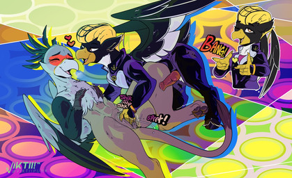 animal_genitalia animal_penis beak duo equine_genitalia equine_penis feet finger_guns fingering genitals gesture hooves hybrid_genitalia hybrid_penis knot knotted_equine_penis knotted_penis paws penis talons toes wings viktiipunk diamond_is_unbreakable european_mythology greek_mythology hasbro jojo's_bizarre_adventure my_little_pony mythology josuke_higashikata ping_wing tsavo_(character) avian gryphon hippogriff hybrid mythological_avian mythological_creature hi_res