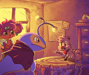 accessory ambiguous_gender belly blue_body brown_body brown_eyes brown_fur buckteeth chest_tuft cloak clothing detailed_background ear_piercing ear_ring ear_tuft eye_markings facial_markings female filing_cabinet floating freckled_face freckles fur green_eyes group hair_accessory hairband head_markings head_tuft inside kerchief light markings mask_(marking) neckerchief neckwear orange_eyes piercing red_body red_fur red_nose ring_piercing round_ears standing tail tail_tuft tan_belly tan_inner_ear tan_markings teeth tree_stump trio tuft white_body white_fur window yellow_body shellyochunks nintendo pokemon tales_of_tabira barley_(tales_of_tabira) chandra_(tales_of_tabira) topaz_(tales_of_tabira) bidoof generation_2_pokemon generation_4_pokemon generation_5_pokemon lanturn pokemon_(species) simisear 2016 lighting story story_at_source story_in_description female_(lore)