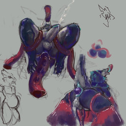 anthro bodily_fluids cum cum_while_penetrated egg erection genital_fluids male male/male orgasm oviposition penetration pregnant pregnant_male sex solo tentacle_penetration tentacle_sex tentacles vekyn fanven_techar sergal absurd_res hi_res