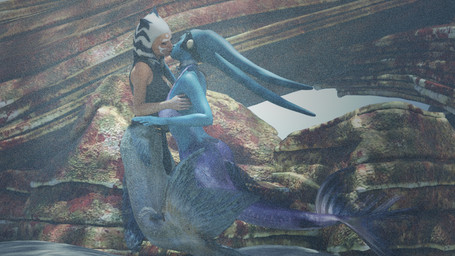 alternate_species blue_body blue_skin clothing duo facial_markings female female/female fish_tail head_markings hug kiss_on_lips kissing legless lekku_(anatomy) markings mermaid_tail mermaidification orange_body orange_skin split_form tail underwater water hulksmash31 hulksmash31_(artist) mermay star_wars ahsoka_tano alien alien_humanoid animal_humanoid aquatic aquatic_humanoid fish fish_humanoid humanoid merfolk togruta twi'lek 16:9 3d_(artwork) daz_studio_(artwork) digital_media_(artwork) hi_res widescreen