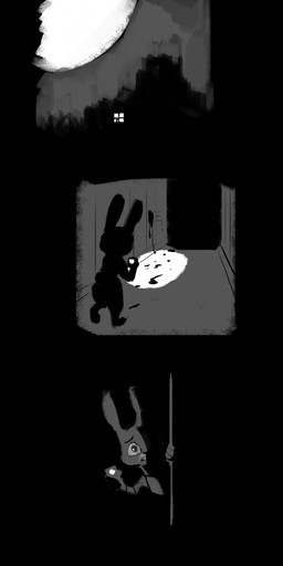 anthro blood bodily_fluids cellphone dark duo electronics female full_moon holding_object holding_phone male moon phone shadow bluedouble disney zootopia judy_hopps nick_wilde canid canine fox lagomorph leporid mammal rabbit red_fox true_fox 2017 absurd_res comic greyscale hi_res monochrome