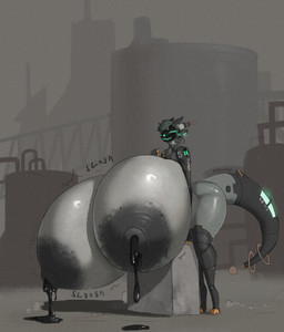 anthro big_breasts big_nipples bodily_fluids breasts crude_oil female horn huge_breasts huge_nipples hyper hyper_breasts lactating lactating_oil machine nipples non-mammal_nipples oil slosh sloshing_breasts solo tail thick_thighs unusual_bodily_fluids unusual_lactation vein veiny_breasts ace0t0nic axo-05_(ace0t0nic) protogen absurd_res hi_res