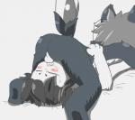 69_position anthro balls blush bodily_fluids butt cum cum_in_mouth cum_inside cum_on_face duo erection eyes_closed fur genital_fluids genitals grey_body grey_fur male male/male oral penis sex shota simple_background tears white_background white_body white_fur young young_anthro yarnjelly canid canine felid mammal