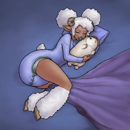 ageplay baby_bodysuit bedding blanket blush clothed clothing diaper diaper_under_clothing diaper_under_onesie eyes_closed female fur holding_object holding_plushie hooves horn hug hugging_object hugging_plushie infantilism lying object_in_mouth on_side onesie pacifier pacifier_in_mouth pillow plushie roleplay sleeping snapsuit solo wearing_diaper wool_(fur) floofnfluff june_(lavenderlamb) animal_humanoid bovid bovid_humanoid caprine caprine_humanoid humanoid mammal mammal_humanoid sheep sheep_humanoid absurd_res hi_res