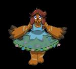 anthro claws clothing dress female flower fur plant simple_background solo tartaurus anyes mammal pilosan sloth xenarthran alpha_channel