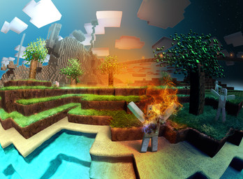 ambiguous_gender cloud day dying fire fisheye_lens front_view grass group night outside plant sky stairs star starry_sky swimming_pool time_lapse tree water wood unknown_artist microsoft minecraft mojang xbox_game_studios domestic_pig mammal pig_(minecraft) suid suine sus_(pig) undead zombie zombie_(minecraft) digital_media_(artwork) source_request