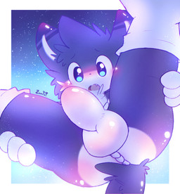 anthro asian_clothing blush bulge chest_tuft clothing cute_fangs east_asian_clothing erection facial_tuft fangs footwear fundoshi fur glistening glistening_body glistening_clothing grey_body grey_fur japanese_clothing kemono looking_at_viewer low-angle_view male male_anthro open_mouth socks solo spread_legs spreading tail tail_tuft teeth tuft underwear white_body white_fur young young_anthro young_male zaaru zaku_(zaaru) domestic_cat felid feline felis mammal 2021 hi_res signature