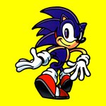 1996 1:1 anthro back_spikes biped black_eyes black_nose blue_body blue_fur clothing countershade_fur countershade_torso countershading eulipotyphlan footwear fur gloves handwear hedgehog looking_back male mammal naoto_ohshima official_art prick_ears quills_(anatomy) rear_view red_clothing red_footwear red_shoes sega shoes simple_background smile solo sonic_the_hedgehog sonic_the_hedgehog_(series) spikes spikes_(anatomy) tan_body tan_skin white_clothing white_gloves white_handwear yellow_background