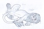 2024 animal_genitalia balls claws felid feline_genitalia feral gard3r genitals graphite_(artwork) grass happy lion looking_at_viewer lying male mammal mane monochrome on_side outside pantherine pawpads paws pencil_(artwork) penis penis_tip plant pose sheath sketch smile smiling_at_viewer solo spread_legs spreading tail traditional_media_(artwork) whiskers