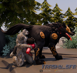 anal animal_genitalia animal_penis anthro anthro_on_feral ball_fondling balls bestiality bodily_fluids butt duo erection feral fondling forest fur genital_fluids genitals humanoid_genitalia humanoid_penis knot knotted_penis male male/male markings masturbation muscular muscular_anthro muscular_male nipples nude oral outside pecs penile penis plant rimming rimming_male rock sex spots tail tongue tree trashy_sfm leodamodeler_(modeler) dreamworks epic_games fortnite kung_fu_panda tai_lung_(kung_fu_panda) canid canine canis felid mammal pantherine snow_leopard wolf 3d_(artwork) digital_media_(artwork) hi_res