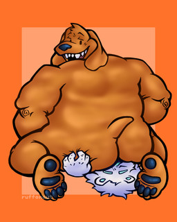 anal anthro butt butt_focus butt_grab duo fur hair hand_on_butt looking_at_another male male/male nude open_mouth oral overweight overweight_male pawpads paws rimming seductive sex simple_background smile smiling_at_another tail teeth white_body white_fur ruffonaut sam_and_max fan_character samuel_dog bear canid canine canis domestic_dog mammal 4:5 digital_media_(artwork) hi_res