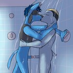 1:1 anthro anthrofied duo erection eyes_closed french_kissing frottage fuze generation_1_pokemon generation_4_pokemon genitals hi_res humanoid_genitalia humanoid_penis kissing logan_(fuze) machop male male/male nintendo nude open_mouth penile penis pokemon pokemon_(species) riolu sex shower tongue tongue_out touching_tips