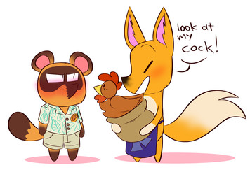 aloha_shirt anthro apron blue_apron blue_clothing blush bottomwear brown_body brown_fur chibi clothed clothing duo fur male pattern_clothing pattern_shirt pattern_topwear shirt shorts topwear sugarkittycat04 animal_crossing nintendo crazy_redd tom_nook_(animal_crossing) canid canine fox mammal raccoon_dog tanuki 2020 hi_res