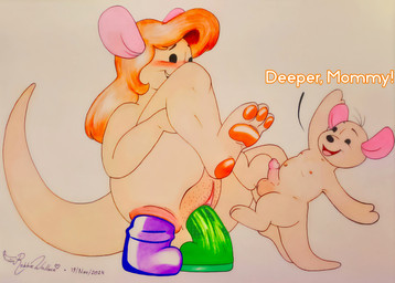 age_difference anal anal_masturbation anal_penetration anthro brown_body dildo dildo_in_ass dildo_in_vagina dildo_insertion duo feet female male masturbation mature_female object_in_ass pawpads paws penetrable_sex_toy penetration sex_toy sex_toy_in_ass sex_toy_in_vagina sex_toy_insertion simple_background size_difference soles toes toy vaginal vaginal_penetration young young_anthro young_male robbiewallace disney winnie_the_pooh_(franchise) kanga roo_(winnie_the_pooh) kangaroo macropod mammal marsupial absurd_res hi_res traditional_media_(artwork) mother_(lore) mother_and_child_(lore) mother_and_son_(lore) parent_(lore) parent_and_child_(lore) parent_and_son_(lore) son_(lore)