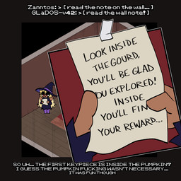 anthro clothing eyewear female glasses hat haunted_house headgear headwear holidays note solo text wearing_glasses witch_costume witch_hat corruptedcryptid halloween nintendo pokemon penny_(corruptedcryptid) generation_4_pokemon lopunny pokemon_(species) english_text hi_res trans_(lore) trans_woman_(lore)