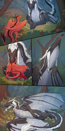 ambiguous/ambiguous ambiguous_gender ambiguous_pred bodily_fluids detailed_background duo feral feral_on_feral feral_pred forest larger_pred membrane_(anatomy) membranous_wings neck_bulge oral_vore outside plant size_difference soft_vore swallowing tail tail_tuft tree tuft vore willing_prey wings paldreamer european_mythology mythology nix_(dracoexlibris) dragon mythological_creature mythological_scalie scalie western_dragon absurd_res character_request hi_res
