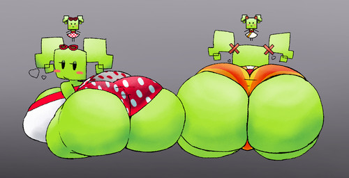 big_breasts big_butt black_eyes blush blush_stickers bottomwear breasts butt butt_focus clothing eyewear eyewear_on_head female female_humanoid gradient_background green_body green_breasts green_butt green_hair green_skin hair half-closed_eyes huge_breasts huge_butt huge_thighs looking_at_viewer looking_back looking_back_at_viewer mouth_closed narrowed_eyes not_furry panties pattern_bottomwear pattern_clothing pattern_panties pattern_skirt pattern_underwear pigtails pink_blush red_clothing red_eyewear red_panties red_sunglasses red_underwear simple_background skirt solo spots spotted_bottomwear spotted_clothing spotted_panties spotted_skirt spotted_underwear square_(anatomy) square_head sunglasses sunglasses_on_head thick_thighs underwear white_bottomwear white_clothing white_skirt wide_hipped_female wide_hipped_humanoid whirlzie mario_bros nintendo paper_mario mimi_(paper_mario) humanoid 2024 reference_image shaded