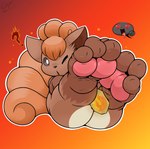 3_toes ambiguous_gender brown_body brown_fur butt feet feet_up feral foot_focus fur hair lying nude on_back orange_hair pawpads paws soles solo toes white_body white_fur electricsnowfox nintendo pokemon generation_1_pokemon pokemon_(species) vulpix absurd_res hi_res