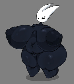 2_horns anthro areola belly big_areola big_belly big_breasts big_nipples biped black_areola black_body black_breasts black_eyes black_nipples bottom_heavy breasts curvy_figure eyebrows female genitals grey_background horn huge_areola huge_belly huge_breasts huge_hips huge_nipples huge_thighs hyper hyper_breasts hyper_hips hyper_thighs montgomery_glands navel nipples nude obese obese_anthro obese_female overweight overweight_anthro overweight_female puffy_areola shortstack simple_background solo standing thick_thighs vulva white_head wide_hips puhf hollow_knight_(franchise) team_cherry hornet_(hollow_knight) arthropod 2025 hi_res