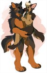 anthro anthro_on_anthro arm_tuft black_ears black_nose black_tail brown_body brown_ears brown_fur brown_nose brown_tail butt_tuft carrying_another carrying_partner cheek_tuft chin_tuft duo facial_piercing facial_tuft fangs featureless_crotch fur gold_piercing gold_ring_piercing green_eyes hair hand_on_chest inner_ear_fluff leg_grab leg_tuft licking licking_another licking_partner male male/male nose_piercing nose_ring orange_body orange_eyes orange_fur orange_inner_ear orange_inner_ear_fluff orange_tail piercing pink_inner_ear pink_inner_ear_fluff red_piercing ring_piercing romantic romantic_couple septum_piercing septum_ring shoulder_tuft stud_piercing tail tan_body tan_fur tan_hair tan_sclera tan_tail tan_teeth teeth tongue tongue_out tongue_piercing tuft princelykaden canid canine canis domestic_dog german_shepherd herding_dog mammal pastoral_dog