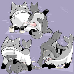 anal anal_penetration animal_genitalia animal_penis anthro anus balls bestiality blowhole blowhole_penetration blush bodily_fluids butt cetacean_genitalia cetacean_penis container cum cum_drip cum_inflation cum_inside cumshot dripping duo ejaculation erection excessive_cum excessive_genital_fluids faceless_anthro faceless_character faceless_human faceless_male feral feral_on_top feral_penetrated fin genital_fluids genitals hair heart_symbol inflation interspecies jar leaking_cum leg_markings male male/male male_penetrated male_penetrating male_penetrating_male markings milking_cum nude open_mouth penetration penile penis penis_milking pointy_ears sex sharp_teeth simple_background smile socks_(marking) striped_markings stripes tail tail_fin tapering_penis teeth tongue vexedcalyx ponos_corp. the_battle_cats whale_cat aquatic cetacean felid human humanoid hybrid mammal toothed_whale whale 1:1 colored digital_drawing_(artwork) digital_media_(artwork) hi_res