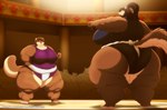 anthro asian_clothing clothing duo east_asian_clothing female hyper japanese_clothing mawashi overweight sumo sumo_ring xxsparcoxx mizuki_(xxsparcoxx) sandra_(sprite-cranberry102) mammal mustelid otter hi_res