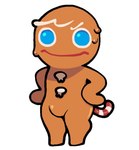 arms_at_sides arms_on_thighs blue_eyes bodily_fluids bulge button_(fastener) candy candy_cane cookie dessert food gingerbread gingerbread_cookie gingerbread_man male object_in_ass red_mouth solo sweat sweatdrop thick_thighs scab_nsfw cookie_run cookie_run_kingdom cookie_run_ovenbreak gingerbrave_(cookie_run) hi_res