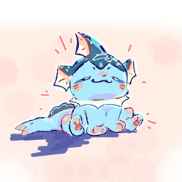 :3 ambiguous_gender blue_body blue_tail eyes_closed feral fin head_fin heart_symbol pawpads pink_pawpads sitting solo tail craoluck nintendo pokemon eeveelution generation_1_pokemon pokemon_(species) vaporeon 1:1 hi_res warm_colors