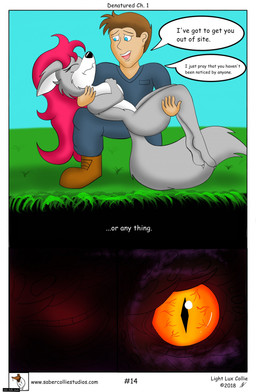 after_transformation anthro blue_eyes carrying_another comic_panel dialogue duo female fur gender_transformation grey_body grey_fur hair janitor lifting lifting_another male nude pink_hair speech_bubble tail text toony transformation unconscious unconscious_anthro unconscious_female yellow_eyes lightluxcollie denatured_(lightluxcollie) mythology belmodeus_(lightluxcollie) chance_(lightluxcollie) faye_(lightluxcollie) canid canine canis dragon human mammal mythological_creature mythological_scalie scalie wolf 2018 comic english_text hi_res story url