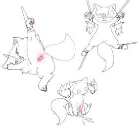 after_orgasm anus arms_tied bdsm bodily_fluids bondage bound cervix cervix_view circle_eyes clitoral_hood cum cum_on_ground cum_on_penis cumshot drooling ejaculation empty_eyes female feral fur genital_fluids genitals inner_labia legs_tied looking_away male one_leg_up penis raised_leg rear_view ribbon_bondage ribbons saliva sitting solo spread_legs spreading suspension sweat three-quarter_view tongue tongue_out vulva white_body white_fur kirichiiii puella_magi puella_magi_madoka_magica kyubey felid incubator_(puella_magi) mammal multiple_images partially_colored