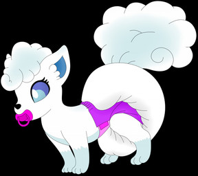 anthro diaper female solo zoetrent nintendo pokemon snowy_(yuki-the-fox) alolan_form alolan_vulpix generation_7_pokemon pokemon_(species) regional_form_(pokemon) tagme