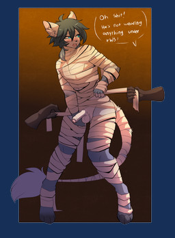 4_toes 5_fingers ambiguous_gender anthro arm_tuft assisted_exposure balls bangs biped black_nose blue_body blue_eyes blue_fur blue_hands blue_pupils blush bodily_fluids border brown_background claws clothing costume dialogue disembodied_hand elbow_tuft embarrassed erection exposed feet finger_claws fingerless_(marking) fingerless_gloves_(marking) fingers forced forced_exposure foreskin front_view fur fur_tuft genitals glans gloves_(marking) gradient_background grey_body grey_claws grey_fingers grey_fur grey_hair grey_hands grey_toes grey_tuft group hair hair_between_eyes halloween_costume halloween_themed holidays humiliation inner_ear_fluff light long_ears long_hair long_tail male male/ambiguous male_anthro markings medium_hair multicolored_body multicolored_fur mummy_costume mummy_wrappings open_mouth outside_border partial_speech_bubble partially_retracted_foreskin penis pink_blush pink_glans pink_tongue profanity pupils simple_background solo_focus standing tail tail_tuft tears teeth text thin_eyebrows toes tongue transparent_border tuft urethra white_balls white_body white_ears white_fingers white_foreskin white_fur white_inner_ear white_inner_ear_fluff white_penis white_sclera white_tail white_tail_tuft white_text white_tuft munkeesgomu halloween frosh felid feline mammal absurd_res alpha_channel english_text full-length_portrait hi_res lighting portrait shaded