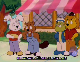 anthro blue_bottomwear blue_clothing blue_hat blue_headwear blue_jacket blue_overalls blue_pants blue_topwear bottomwear brown_body brown_fur building cheek_tuft clothed clothing eyewear facial_tuft floppy_ears fur glasses green_body group hand_on_hip hat head_tuft headgear headwear jacket male mane mouth_closed open_clothing open_jacket open_mouth open_smile open_topwear orange_bottomwear orange_clothing orange_mane orange_pants outside overalls pants plant red_clothing red_shirt red_t-shirt red_topwear round_glasses shirt shrub smile standing t-shirt teeth text topwear tree tuft white_body white_bottomwear white_clothing white_fur white_hat white_headwear white_pants yellow_body yellow_clothing yellow_fur yellow_topwear young young_anthro young_male bucklebunny bingo_beaver braker_turtle rocco_rabbit rudyard_lion beaver felid lagomorph leporid lion mammal pantherine rabbit reptile rodent scalie turtle chromatic_aberration english_text hi_res