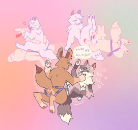 anthro anthro_on_anthro anthro_penetrated anthro_penetrating anthro_penetrating_anthro anus arm_tuft asking asking_another barefoot breath breathing_noises brown_body brown_fur cunnilingus dialogue dildo dildo_in_vagina dildo_insertion dipstick_tail duo eyes_closed feet female female/female female_penetrated female_penetrating female_penetrating_female fur genitals gradient_background handpaw hindpaw humanoid_genitalia humanoid_vulva innie_vulva markings moan monotone_genitals multicolored_body multicolored_fur multicolored_vulva nude onomatopoeia open_mouth oral orgasm panting paws penetration pink_anus pink_inner_ear pink_nose pink_vulva purple_strapon question red_vulva sex sex_toy sex_toy_in_vagina sex_toy_insertion simple_background sitting smile sound_effects species_in_dialogue speech_bubble tag_question tail tail_markings talking_to_another talking_to_partner tan_body tan_fur tan_tail_tip text text_emphasis tuft two_tone_body two_tone_fur two_tone_vulva vaginal vaginal_penetration vulva yes-no_question puppybrained canid canine fox mammal absurd_res english_text hi_res