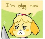 accessory blous clothing dialogue female hair_accessory knife solo sparkles speech_bubble string_bow topwear vest panken animal_crossing nintendo isabelle_(animal_crossing) canid canine canis domestic_dog mammal shih_tzu toy_dog 2020 low_res