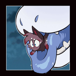 ambiguous_gender ambiguous_pred ambiguous_prey black_border blue_eyes blue_tongue bodily_fluids border brown_body brown_fur duo eyes_closed feral fur fur_markings head_tuft macro_pred markings micro_prey mouth_shot neck_tuft on_tongue open_mouth oral_vore red_body red_fur red_inner_ear saliva saliva_string sharp_teeth size_difference smile snaggle_tooth sucking swallowing teeth tongue tongue_out tuft vore white_body white_fur wide_eyed bileshroom nintendo pokemon generation_5_pokemon pokemon_(species) zorua 2d_animation animated