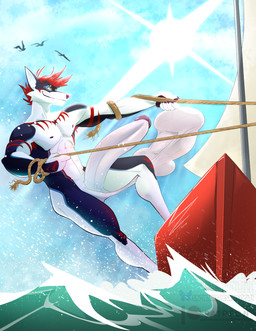 abs anthro armpit_hair balls big_balls big_penis body_hair genitals male muscular muscular_anthro muscular_arm muscular_male outside penis plantigrade saggy_balls sailing sailing_watercraft sea solo sun vehicle vein veiny_balls veiny_penis water watercraft wave snowmutt meeper canid canine canis mammal wolf absurd_res hi_res