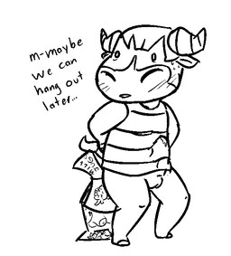 1_toe anthro balls biped blush bodily_fluids bottomless caught_in_the_act clothed clothing dialogue embarrassed erection erection_under_clothing genital_fluids genitals holding_object horn humor looking_away magazine male offscreen_character penis porn_magazine pornography precum precum_through_clothing shirt simple_background snout solo standing stuttering sweat sweatdrop tank_top text topwear wet wet_clothing white_background cooltime-fooltime animal_crossing nintendo rodeo_(animal_crossing) angus_cattle beef_cattle bovid bovine cattle mammal 2014 aliasing black_and_white digital_drawing_(artwork) digital_media_(artwork) english_text full-length_portrait monochrome portrait
