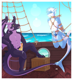 2_penises ahegao animal_genitalia animal_penis anthro barefoot bdsm blue_penis bodily_fluids bondage border bound captured collar countershade_feet countershading cum dominant dominant_male duo ejaculation feet genital_fluids genitals hair hands_behind_back hemipenes kidnapping knot looking_pleasured male male/male multi_genitalia multi_penis nature nude orgasm outside penis public restrained restraints rope sea soles submissive submissive_male suspension tail tongue tongue_out voyeur water white_border yellow_penis theblackcatstale mythology fiber_(fiberr) aquatic dragon fish mythological_creature mythological_scalie scalie shark 2019 digital_media_(artwork) hi_res